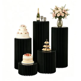 Jueraori Cylinder Stands for Party, 5 PCS Round Display Pedestal Stand