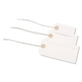 Merit White Strung Tag 70x35mm (Pack 75)