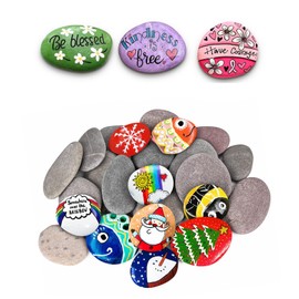 Hudiepan Pack of 10 Large Stones for Painting, Beach Pebbles, Stones for Painting, Gravel Decorative Stones, Natural Stone, Flat Stones for Painting, River Pebbles for Mandala Painting, Colourful