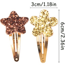20Pcs Hair Clip, Star & Flower Cute Barrettes Metal Snap Hair Style Clips Sparkly Y2k Accessories Fine Thick Hair Accessories for Girls Teens Women Party