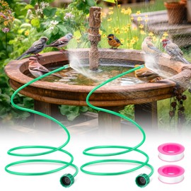 2pack 60 Inch Flexible Outdoor Misting System with 0.8mm Nozzle, Patio Garden Water Mister with Adjustable Aluminum Spray Tube, Hose Mister for Backyard, Bird Bath, Trampoline, Chicken Coop, Pets