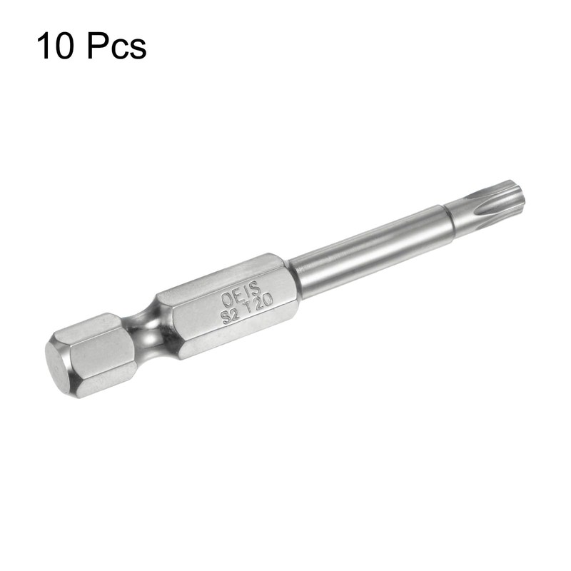 sourcing map 10pcs T20 Security Torx Bit 1/4" Hex Shank
