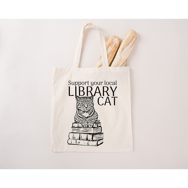 Pet Studio Art Cat Tote Bag, Library Cat, Large
