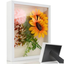TXXATX 3D Picture Frame for Filling 25 x 20 x 3 cm Picture Frame Deep for Filling White Picture Frame 3D for Filling with Transparent Acrylic Plate for Desktop Wall Objects Photos Wedding Bouquet DIY