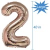 Tellpet Rose Gold Number 2 Balloon, 40 Inch