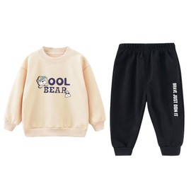 Kids Sweatshirt Pants Set 2 Piece Fashionable Comfortable Toddler Shirt Top Sweatpants Suit for Boys and Girls 130cm / 51.2in (Height 120‑130cm)