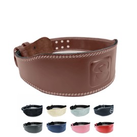 Weight-lifting belt, weightlifting belt, strength training, gym belt, weightlifting, powerlifting belt for weight sports such as deadlift, squats and body building, fitness belt with padding, brown