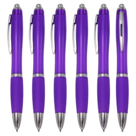 PATIKIL Retractable Ballpoint Pens, 1.0mm, Black Ink, Rubber Grip Plastic for Business, Office, Class, Events, Notes, Purple