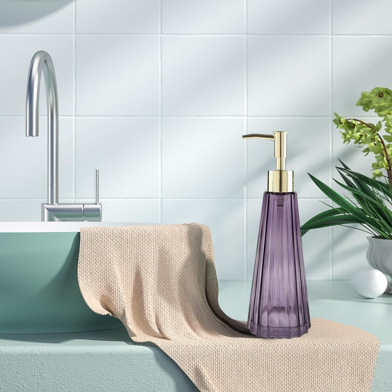 Glass Soap Dispenser, Countertop Soap Dispenser for Bathroom & Kitchen