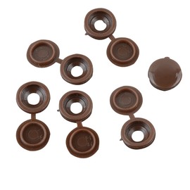 100PCS Hinged Screw Cover Caps Waterproof Plastic Siamese Screw Cap Hole Covers for Phillips Screws Head, Cabinet, Decoration Tapping Screw Cover 5mm（Brown）