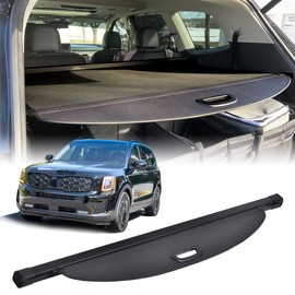 VeCarTech Cargo Security Shade Cover Compatible with Kia Telluride 2025 2024 2023 2022 2021 2020 Black Privacy Screen Retractable Rear Storage Waterproof Cargo Cover Luggage Security Shield Shade