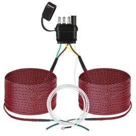 NEW SUN 4 Pin 5 Wire Trailer Wiring Harness 25FT for Easy Rewiring Trailer Both-Side Taillights, Trailer Light Kit 4 Way Flat 5 Wires Trailer Plug Copper Wire w/Nylon Braided Cord Protection