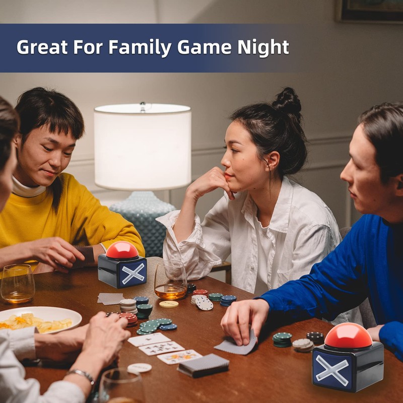 Game Answer Buzzers 4 Pack, Game Buzzer for Trivia Quiz