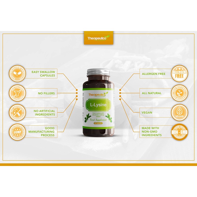 L-Lysine Capsules | Split Dose | 1000mg Serving | Easy