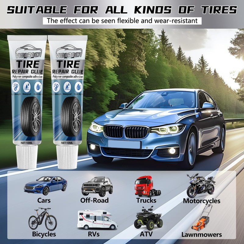 Tire Repair Glue, Rubber Cement for Sidewall Fixes, Suitable for