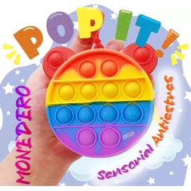 J.H. Company Monedero Fidget Toy Pop It Juguete Burbuja Anti Estres 1021 Color Vaca Multicolor 2