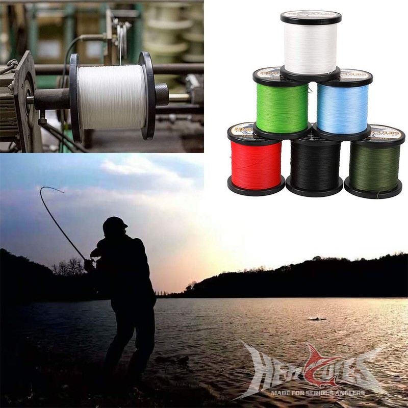 HERCULES Fade-Resistant Braided PE Fishing Line, 4 Strands, Long Casts,