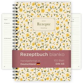 etmamu 265 Recipe Book for Writing Yourself, DIY Cookbook Ring Binder A5, My Recipes, Baking Book & Favourite Recipes