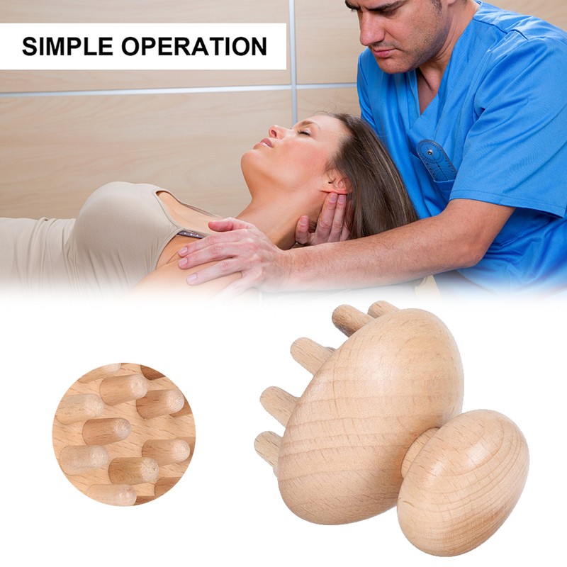 Wooden Massage Brush Mushroom Shaped Hairbrush for Scalp Relax Scalp
