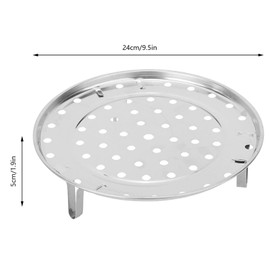 Sunicon Steam Rack, 9.5 Inch Stainless Steel Round Cooking Tray Steam Tray Rack with Removable Legs for Steamer, Pressure Cooker, Instant Pot
