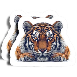 Big Tiger Magnet - 5" On Longest Side - Animal Zoo Jungle - 2 Pack -Thick Strong Magnet - Bumper Magnet for Fridge, Toolbox, Cars - Made in USA - PLDFMAG2223