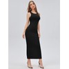Verdusa Women's Basic Round Neck Sleeveless Solid Bodycon Maxi Long