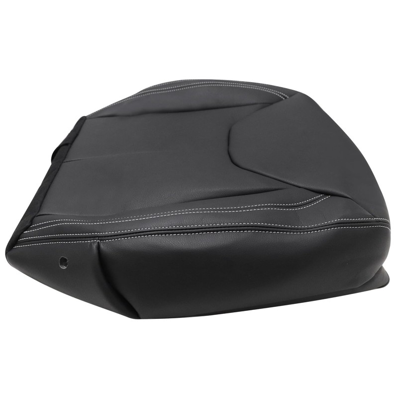 Priprilod Black Leather Driver Side Bottom Replacement Seat Cover Compatible