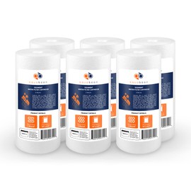 Aquaboon 5 Micron 10 x 4.5 Well Water Sediment Filter Replacement Whole House Water Filter Cartridge Compatible with DGD-5005, WFHD13001B, 6-Pack