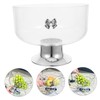 LABRIMP Footed Dessert Bowl Large Acrylic Fruit Bowl 20cm Tall