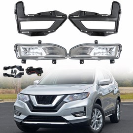 SEBLAFF 1 Pair of Driving Fog Lights Assembly with Bulbs Switch Bezel Wires Kit Replacement for 2017-2020 Rogue S SL SV Hybrid