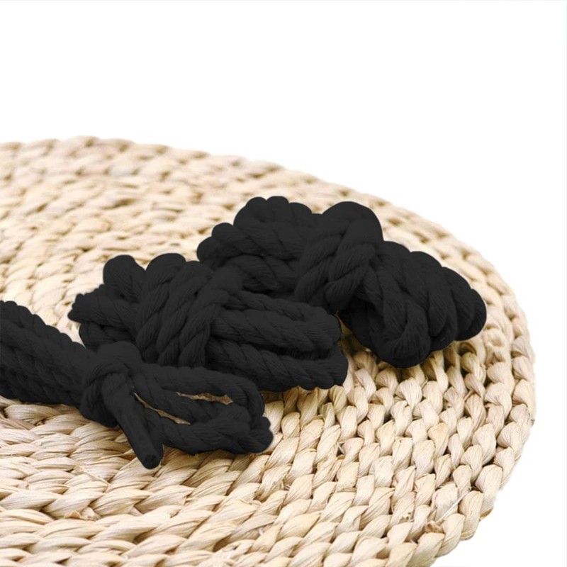 Cotton Rope 6mm x 30m Soft Cotton Rope Black 6mm