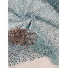 Mia Fabrics Beaded Sequins Pearl Fabric - Tiff Blue Embroidered