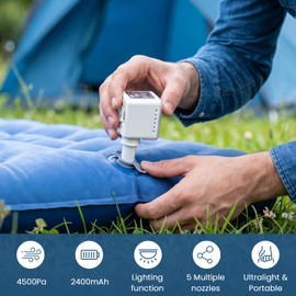 JATEKA Gonfiatore Elettrico Portatile 3 in 1, Pompa Elettrica per Materasso Gonfiabile 4,5 kPa, Mini Pompa Ricaricabile, Gonfia e Sgonfia Materassi ad Aria, Salvagenti e Sacchetti Sottovuoto