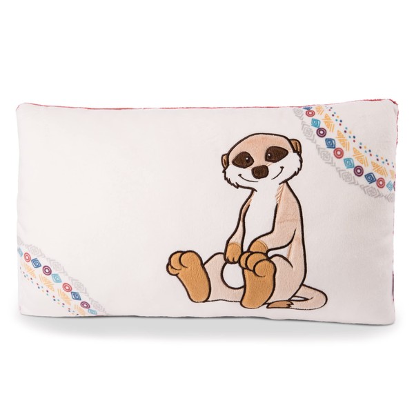 NICI 48494 Cuddly Cushion Meerkats - Fluffy Cuddly Toy Cushion Girls, Boys & Babies - Rectangular Stuffed Toy Cushion, 43 x 25 cm