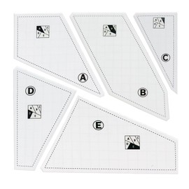 5 Pcs Quilting Rulers and Templates Plexiglass for Crafters Cutting Fabric Quilt Ruler Set