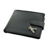 Giftsearch Genuine Black Leather Wallet with a Spitfire War Plane