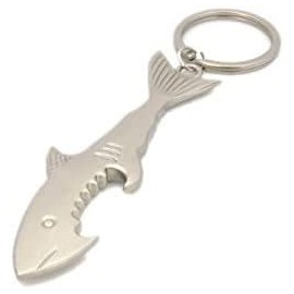 Honbay 2pcs Cute Creative Keychain, Shark Style Metal Bottle Opener Keychain, Metal Pendant White Shark Style Cool Beer Keychain Opener Key Ring Chains