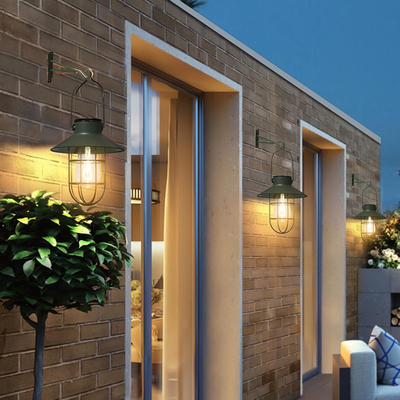pearlstar Solar Lanterns Outdoor Metal Solar Powered Hanging Lights Waterproof