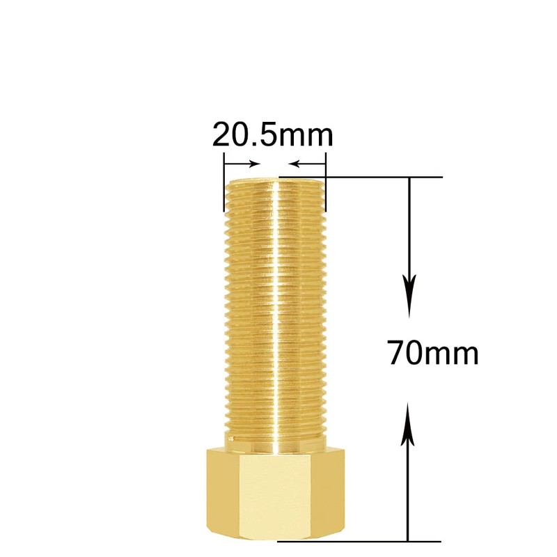 Joywayus 1/2" Female × 1/2" Male Brass 2.76inch (70mm）Length Extension