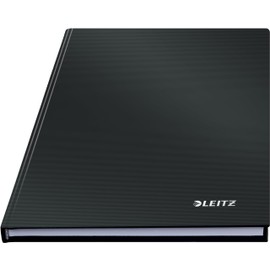 Leitz Leitz A5 Notizbuch, 80 Blatt, Hardcover, Karierte Seiten, Solid, Schwarz, 46660095