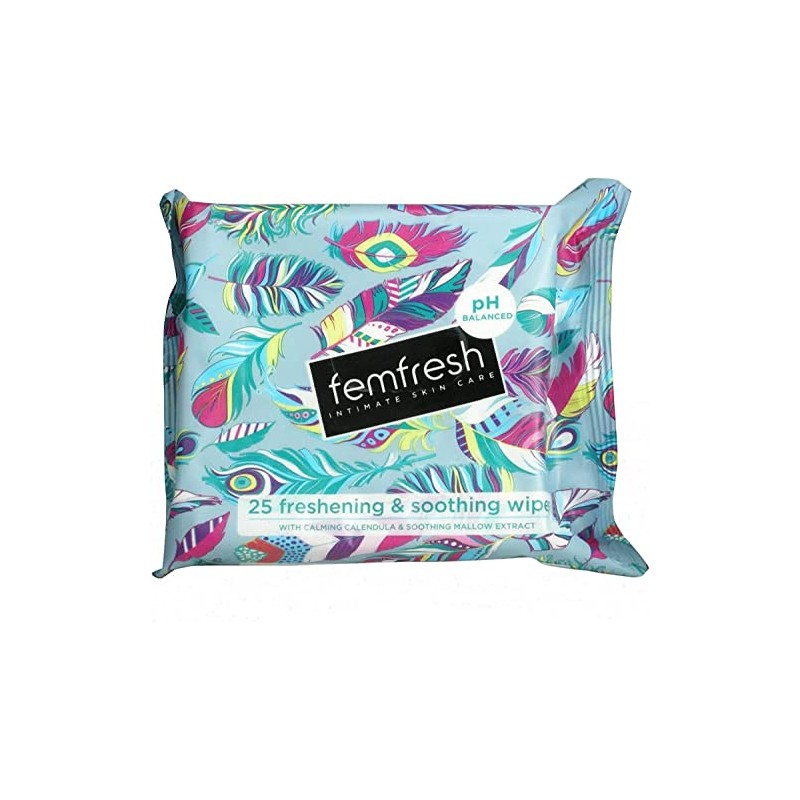 Femfresh Freshening & Soothing Wipes, Feminine Hygiene Wipes with Calendula