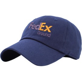 FedEx Ground Hat Embroidered Cotton Cap Classic Adjustable Baseball Hat (Purple Orange Print)