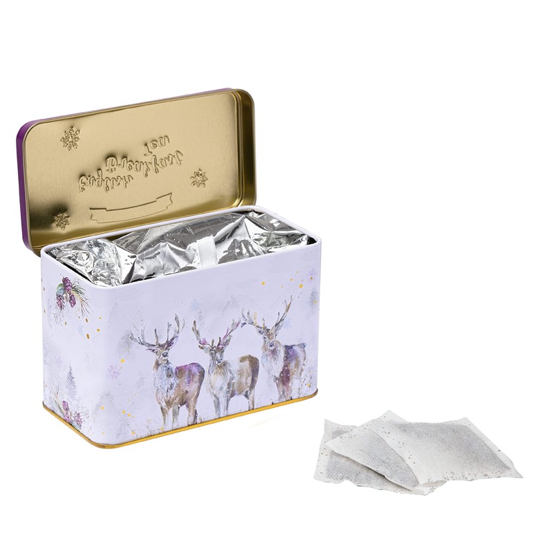 New English Teas Christmas Stag Tea Tin with 40 English