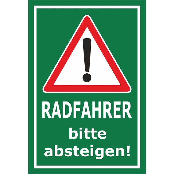 Melis Folienwerkstatt Sign - Cyclists Descend - 30 x 20