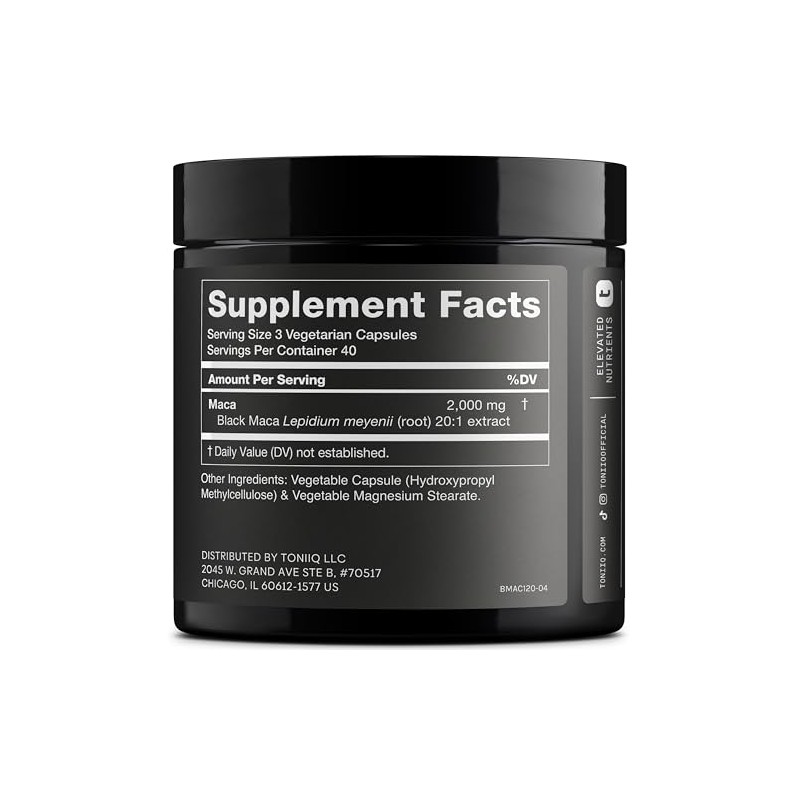 40,000mg Pure Black Maca Root Extract - Ultra Concentrated 201