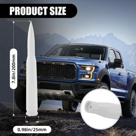 Xinhongfei General Motors Antenna Alternatives, Car Bullet Antennas, Replacement Antennas, Made of Rugged Aluminum Alloy for Dirt Bikes, Cars, SUV Trucks, Most Car Antenna Accessories (7.8white)