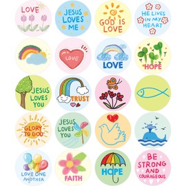 Fancy Land Kid-Drawn Christian Stickers Easter Religious Sticker for Kids Church Sunday School VBS Activities Party Favors 200Pcs