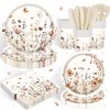 120PCS Wildflower Party Supplies for Girls Baby Shower Boho Autumn