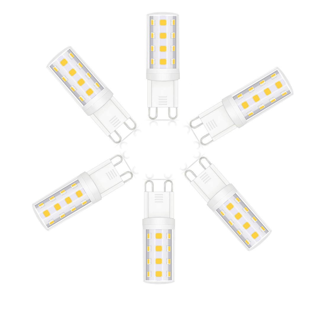 G9 LED Bulb Daylight, Led 3w G9 (40W Halogen Bulb Equivalent), G9 Bi-Pin Bulbs, 380Lumens, G9 120v 40w Dimmable,Pack of 6