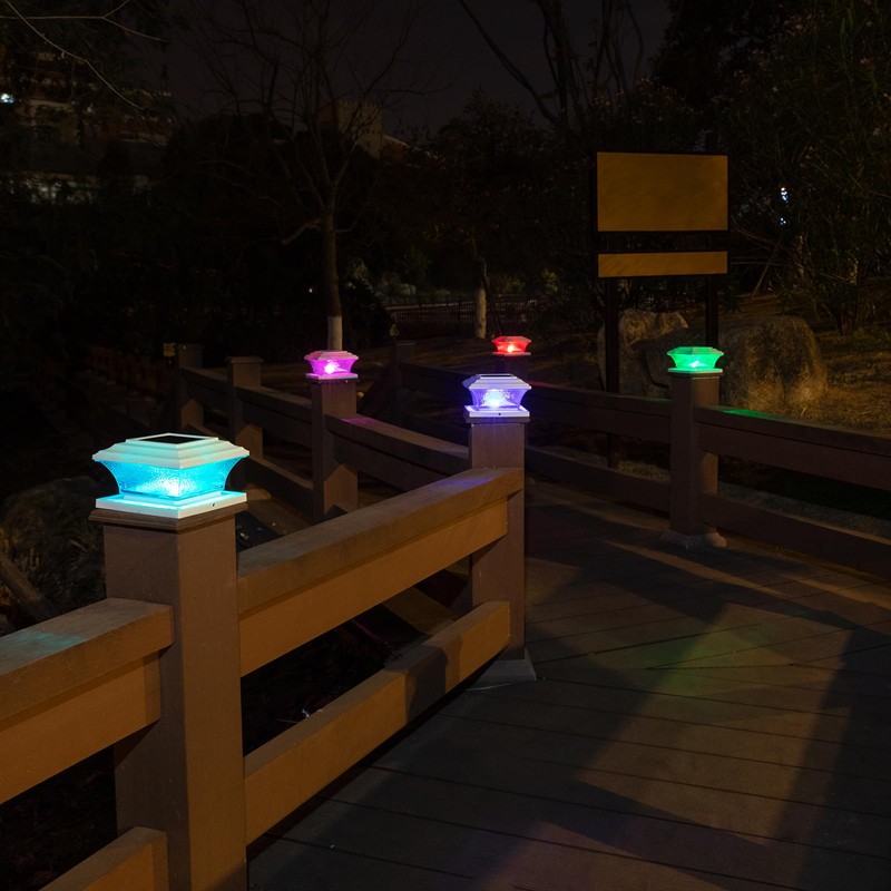 Solar Post Cap Lights Outdoor LED Lighting Deck Fence Cap